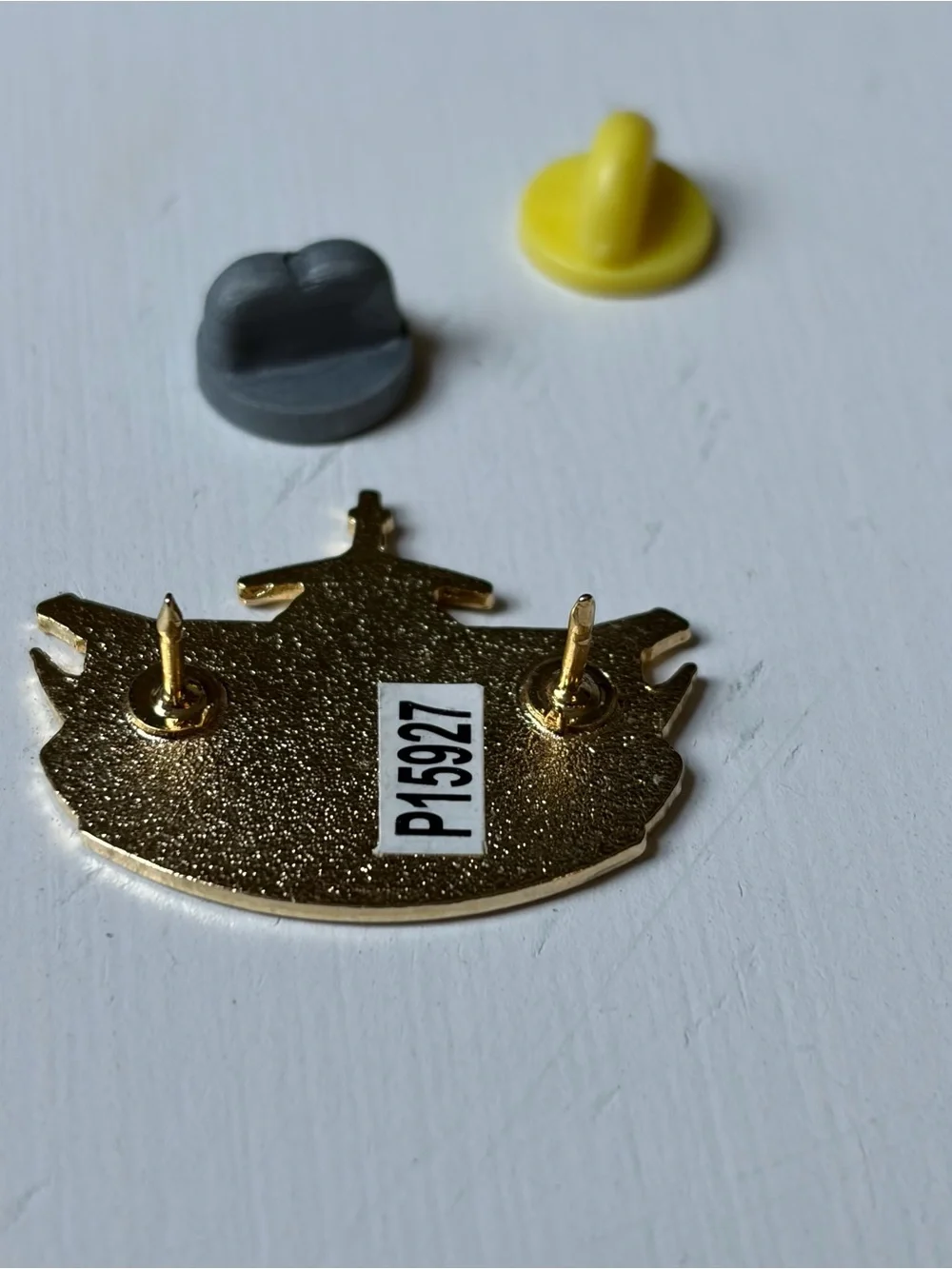 USAF F-4 Phantom Aircraft Air Force Double Pinback Gold Hat Lapel Pin